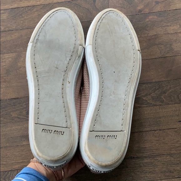 MIU MIU Pink Patent Leather Jewelled Toe Sneaker - Picture 4 of 5